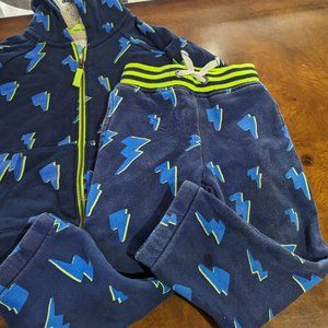 Mini Boden Lighting Sherpa Hoodie and Joggers Set